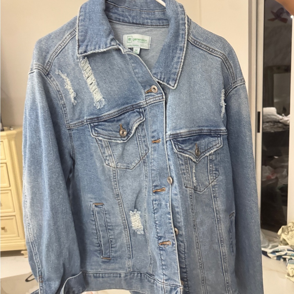 Celebrity Pink Blue Denim Jacket